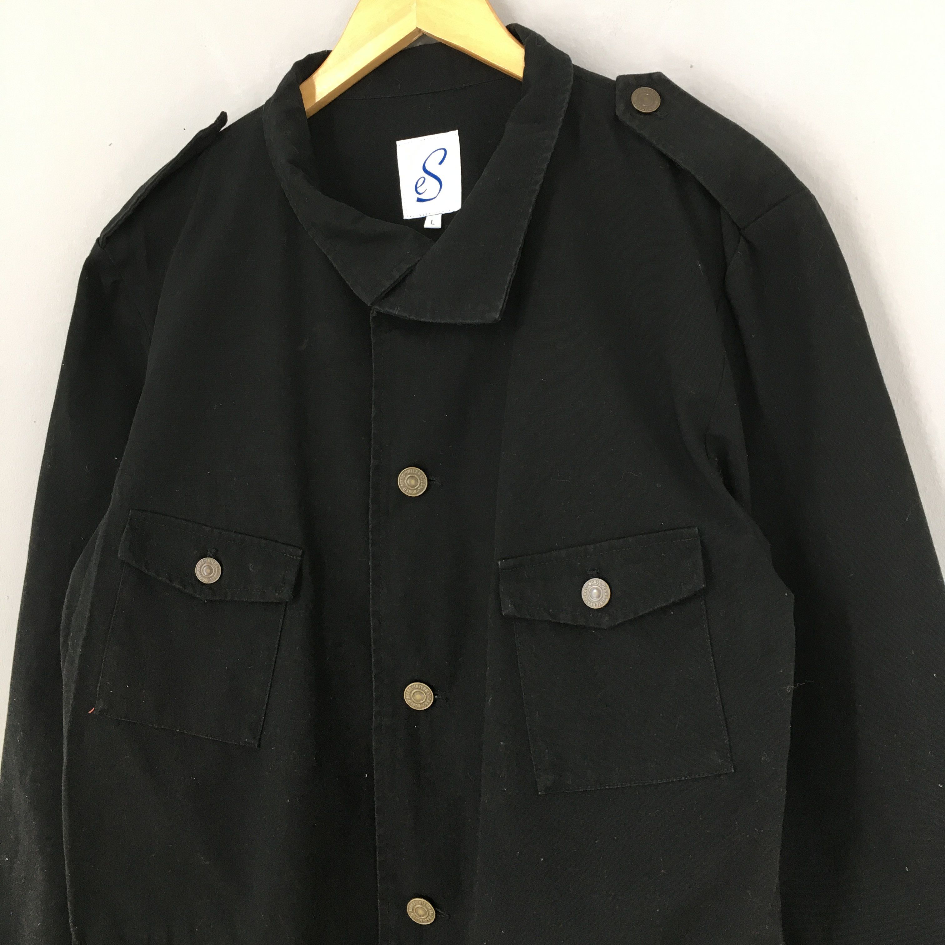 eS Vintage 1990s Black Denim Jeans Workwear Jacket Large Size US L / EU 52-54 / 3 - 4 Thumbnail