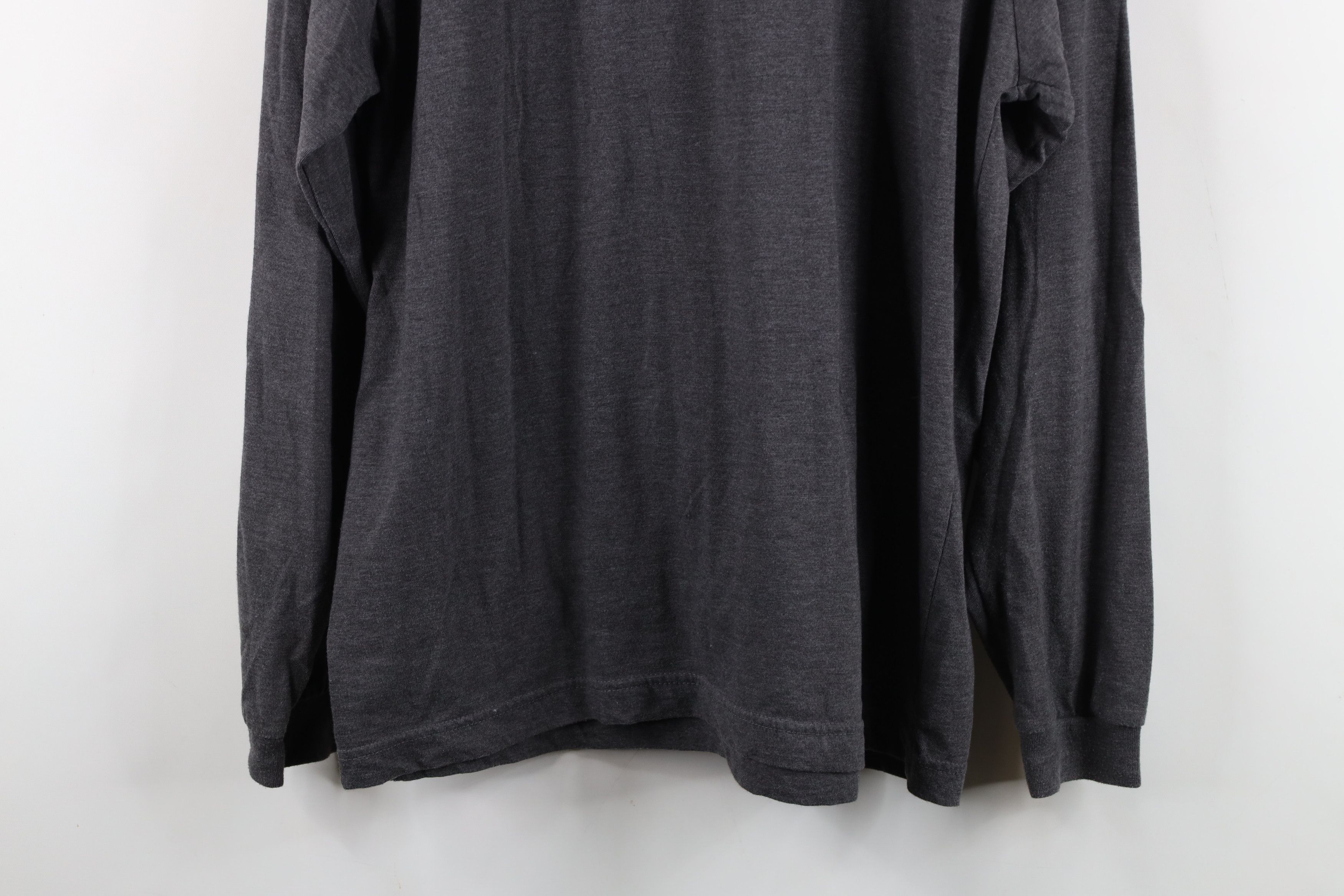 Vintage Vintage 90s Streetwear Blank Long Sleeve Henley T-Shirt Gray Size US L / EU 52-54 / 3 - 11 Thumbnail