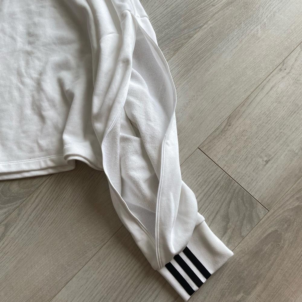 Adidas Adidas White Crop Pullover Sweatshirt Size M / US 6-8 / IT 42-44 - 5 Thumbnail