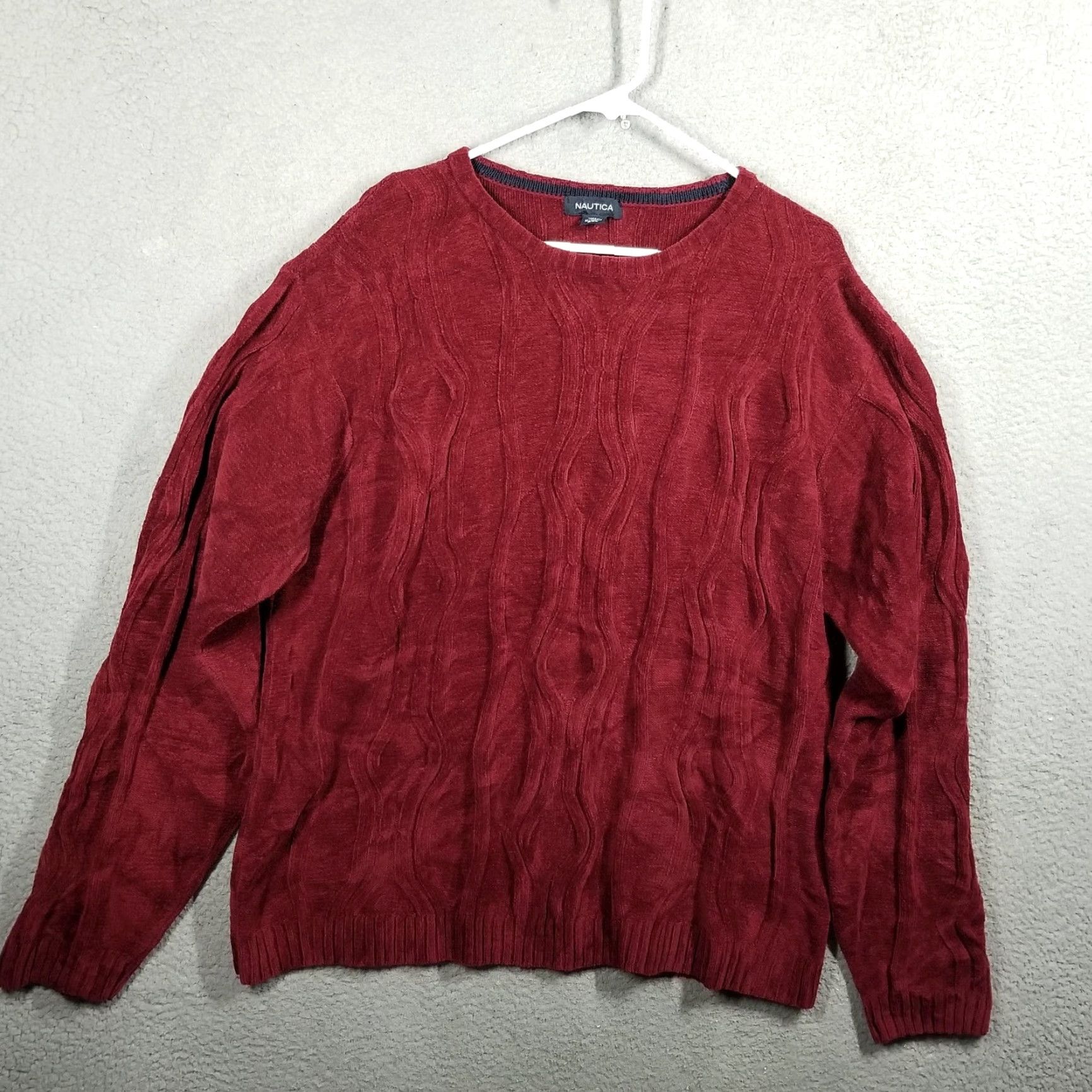 Nautica Nautica Sweater Mens 2XL Red Cable Knit Crewneck Pullover Cotton Blend Casual Mens Size US XXL / EU 58 / 5 - 2 Thumbnail