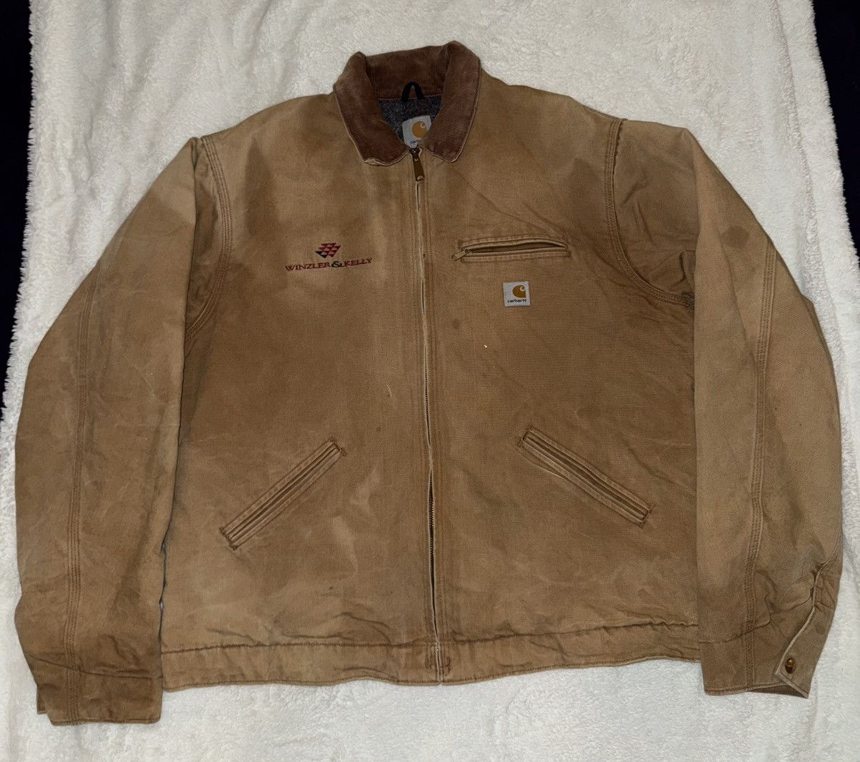 Carhartt × Vintage Vintage Carhartt Detroit jacket faded distressed Size US XL / EU 56 / 4 - 1 Thumbnail