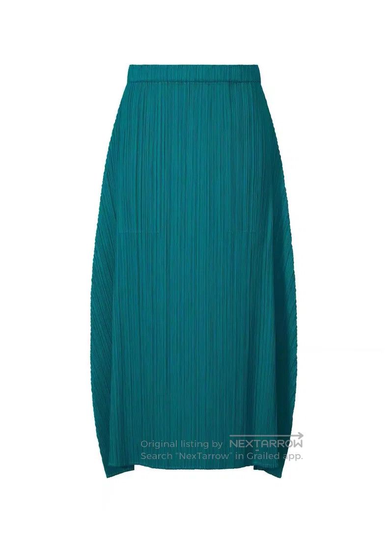 Issey Miyake Issey Miyake size:3 Midi Skirt, Turquoise Green Size 31" - 2 Thumbnail