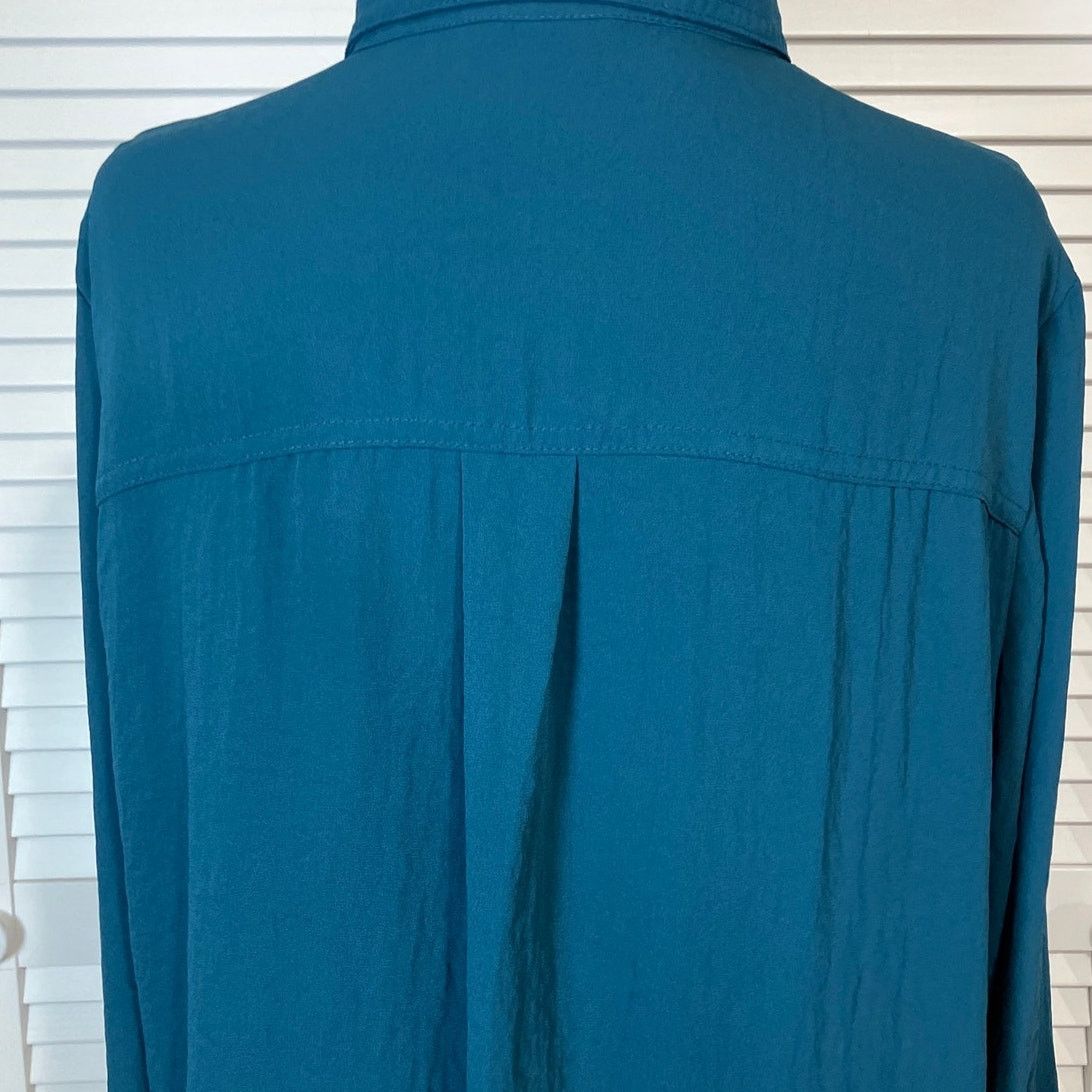 Other a.n.a. A New Approach Teal Blue Collared Tunic Blouse XL Size XL / US 12-14 / IT 48-50 - 5 Thumbnail