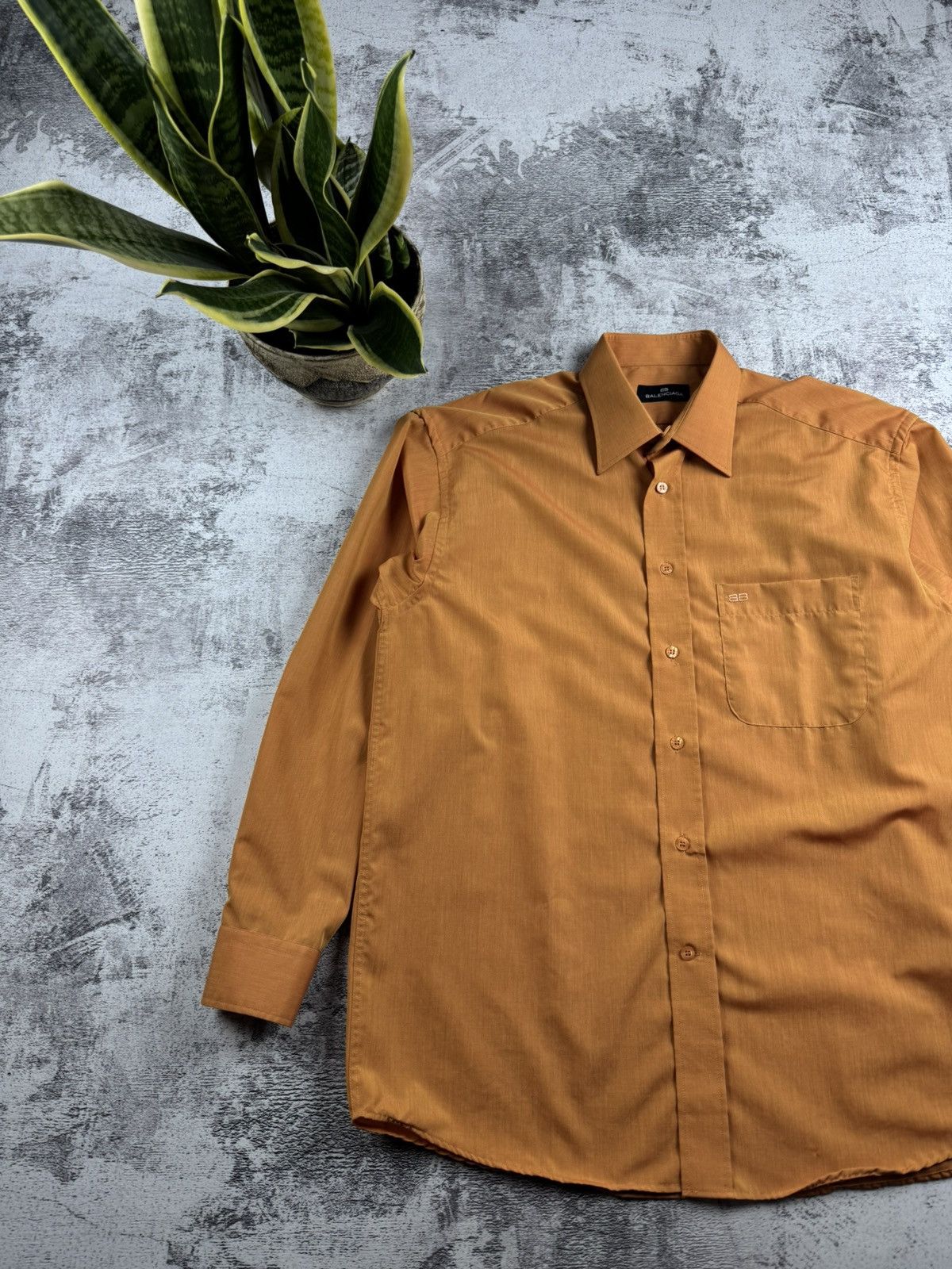 Balenciaga Balenciaga BB 00s Orange 4/42 Cotton Button Longsleeve Luxury Classic Shirt Size US XL / EU 56 / 4 - 2 Thumbnail