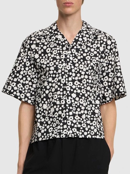 Marni o1lsvrm0425 Fields Cuban Collar Bowling Shirt in Black/White Size US M / EU 48-50 / 2 - 4 Thumbnail