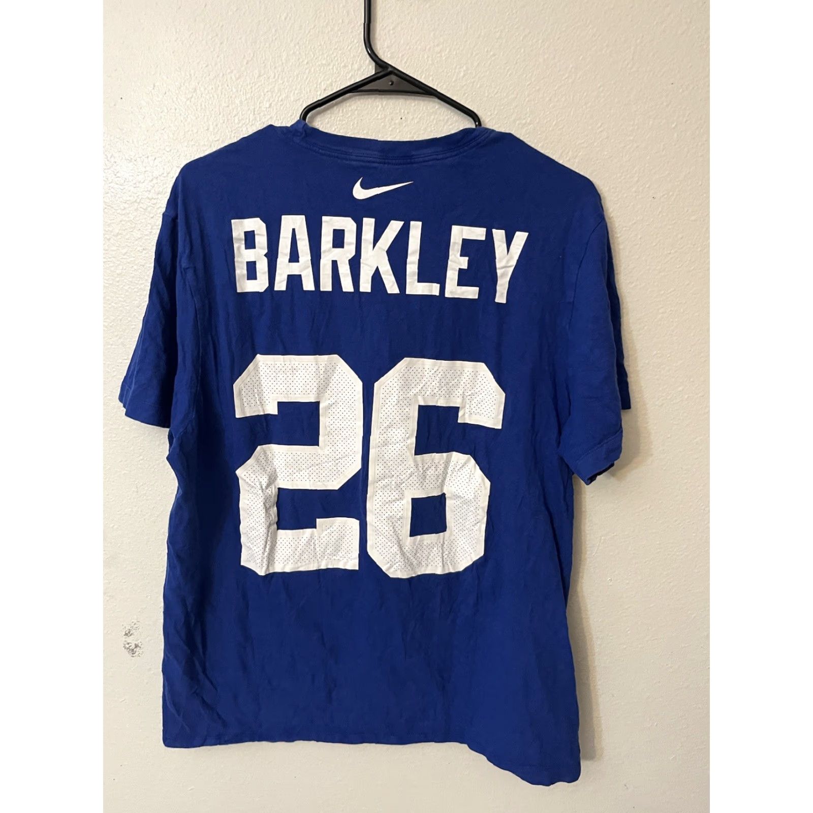 Nike Nike Dri-FIT Saquon Barkley NY Giants Blue Short Sleeve T-Shirt Mens Large Size US L / EU 52-54 / 3 - 3 Thumbnail