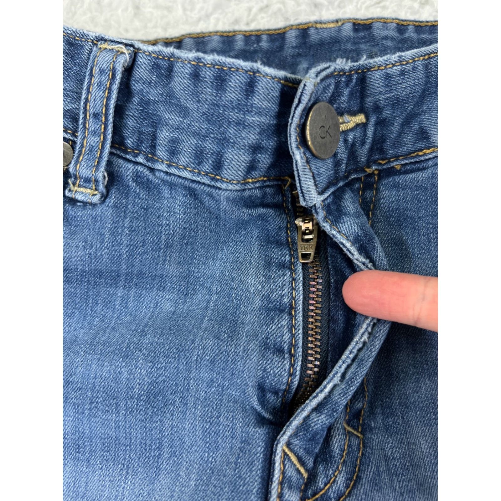 Calvin Klein Calvin Klein Pants Men 32 Blue Denim Jean Boot Cut Cotton Blend Embroider 32x27 Size US 32 / EU 48 - 5 Thumbnail