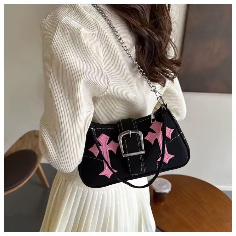 Other Y2K Embroidered Shoulder Bag – Lock Detail Casual Crossbody Size ONE SIZE - 6 Thumbnail