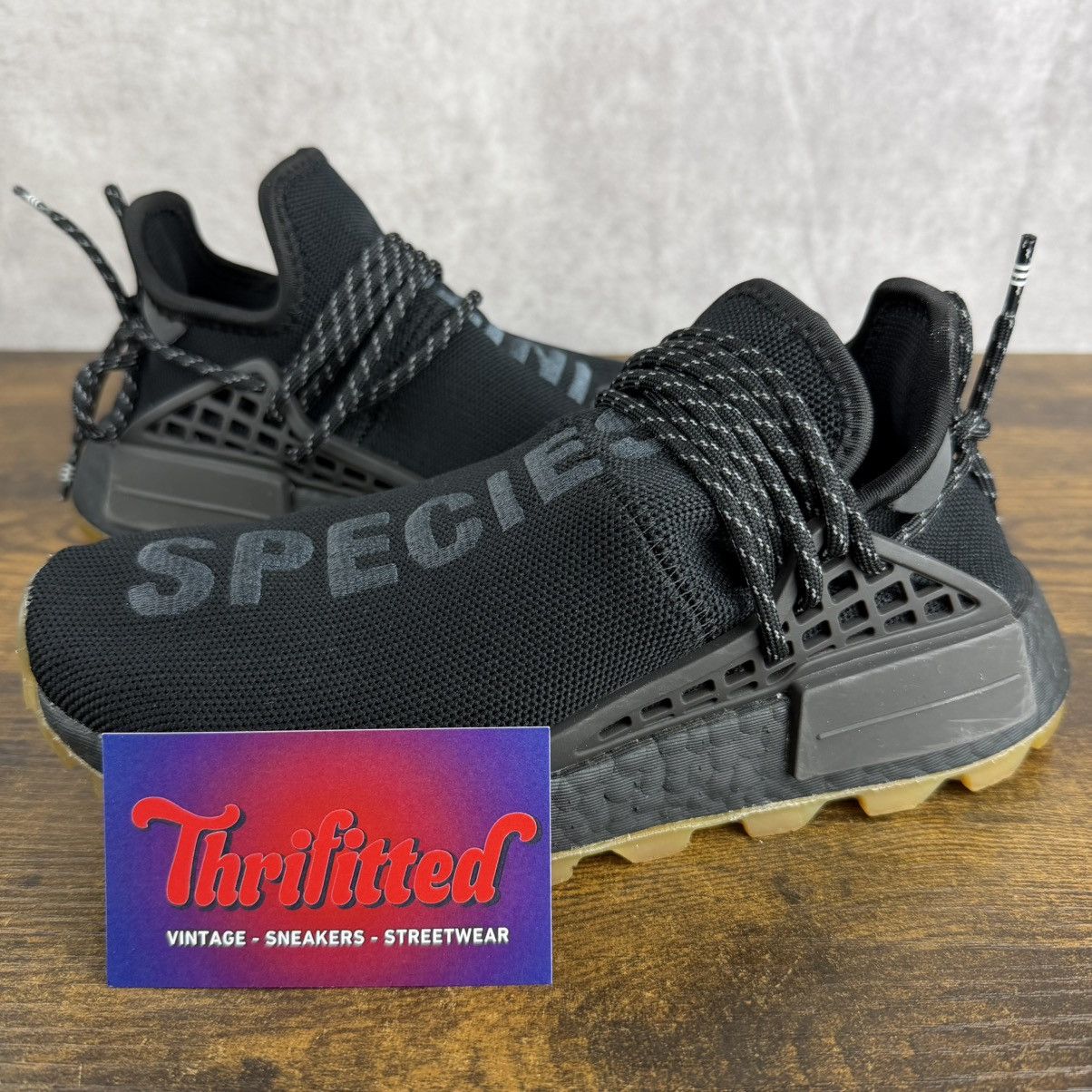 Adidas × Pharrell Adidas NMD Hu Trail x Pharrell Now Is Her Time Black EG7836 Size US 5 / EU 37 - 1 Thumbnail