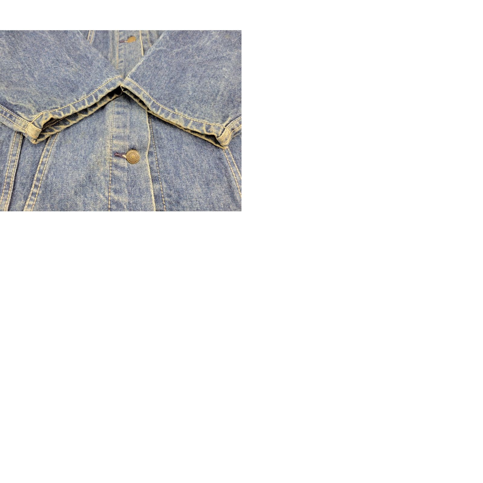 Denime VINTAGE Levis Denim Jacket Jacket Women Long Distressed Collared 77932-7206 Chore Cord Blue Jeans Coat Size M / US 6-8 / IT 42-44 - 9 Thumbnail