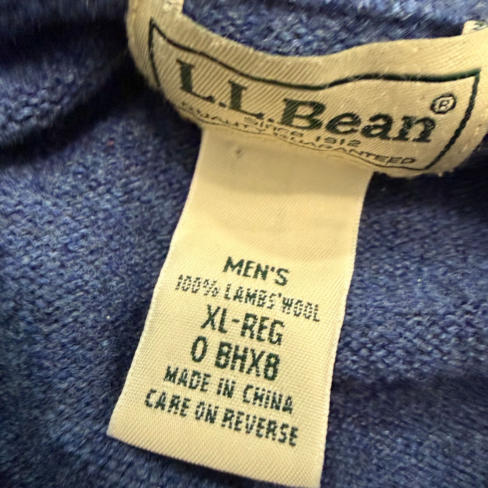 L.L. Bean LL Bean 100% Lambs Wool Sweater Men's Extra Large Blue Knit Size US XL / EU 56 / 4 - 3 Thumbnail