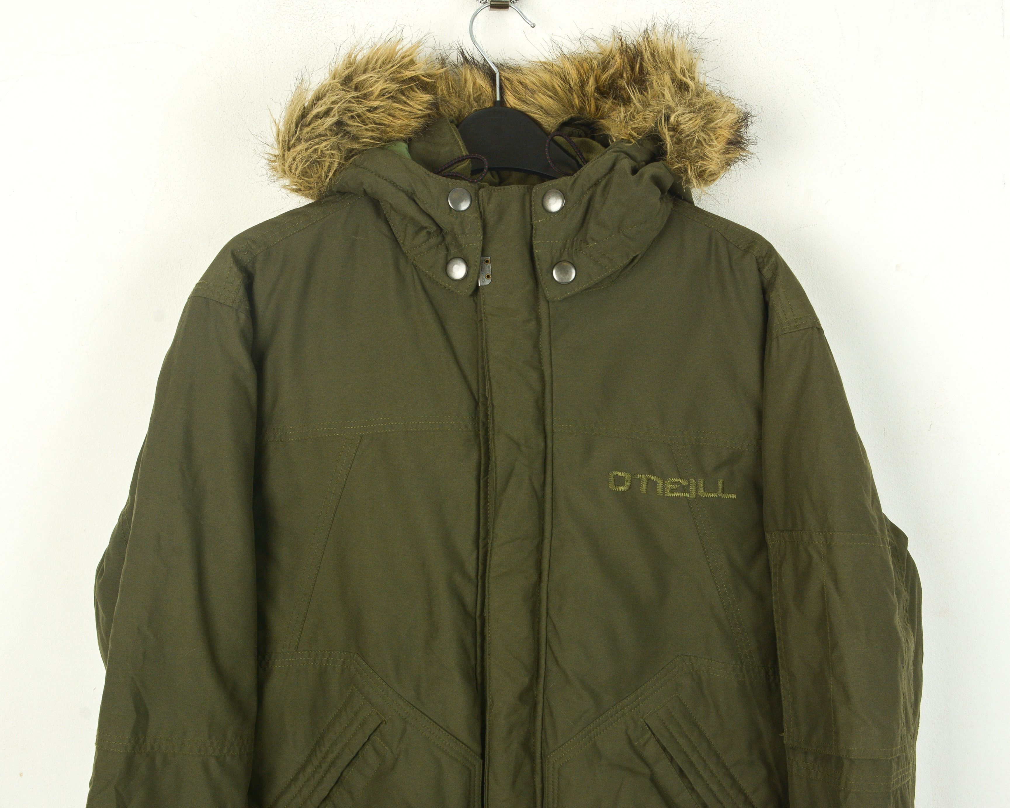 O'Neill Women M Jacket Bomber Parka Hooded Khaki Waterproof Coat Size M / US 6-8 / IT 42-44 - 2 Thumbnail