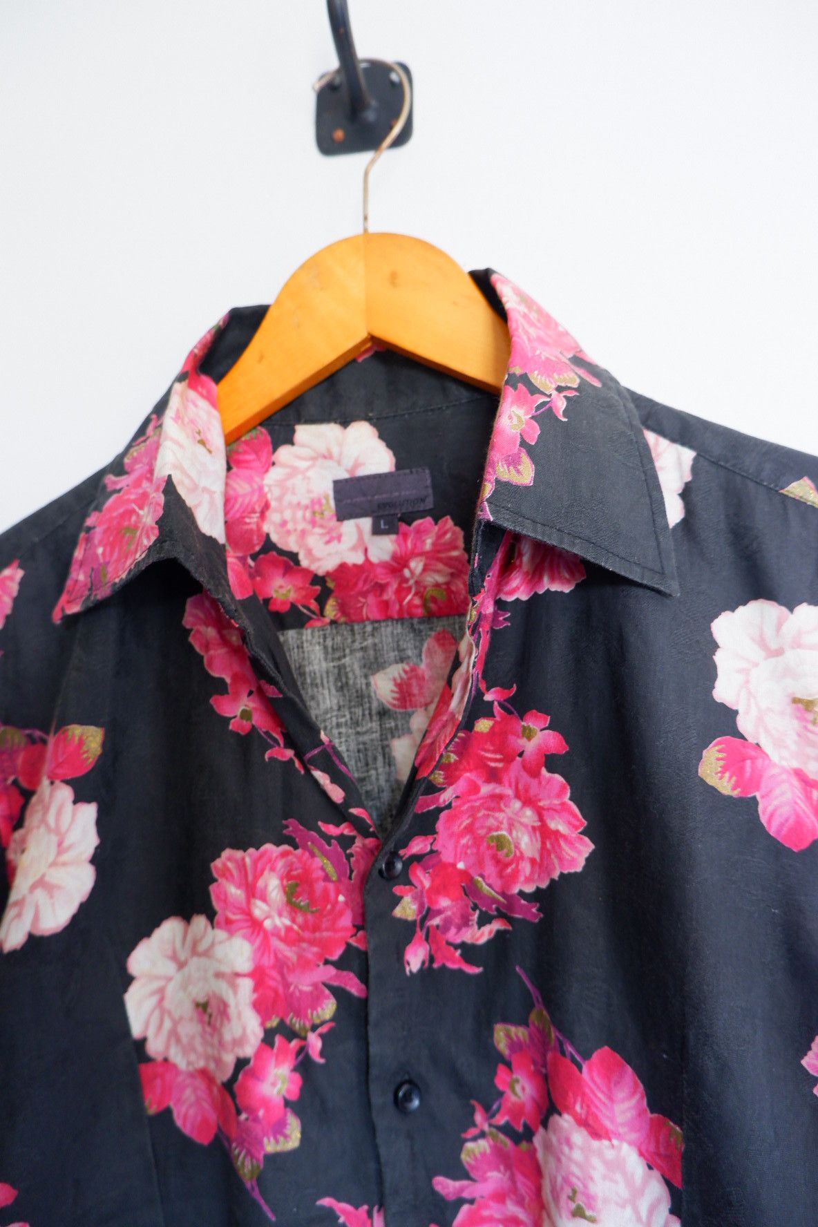Japanese Brand Vintage Evolution Japan Jacquard Flower Open Colar Shirts Size US L / EU 52-54 / 3 - 3 Thumbnail