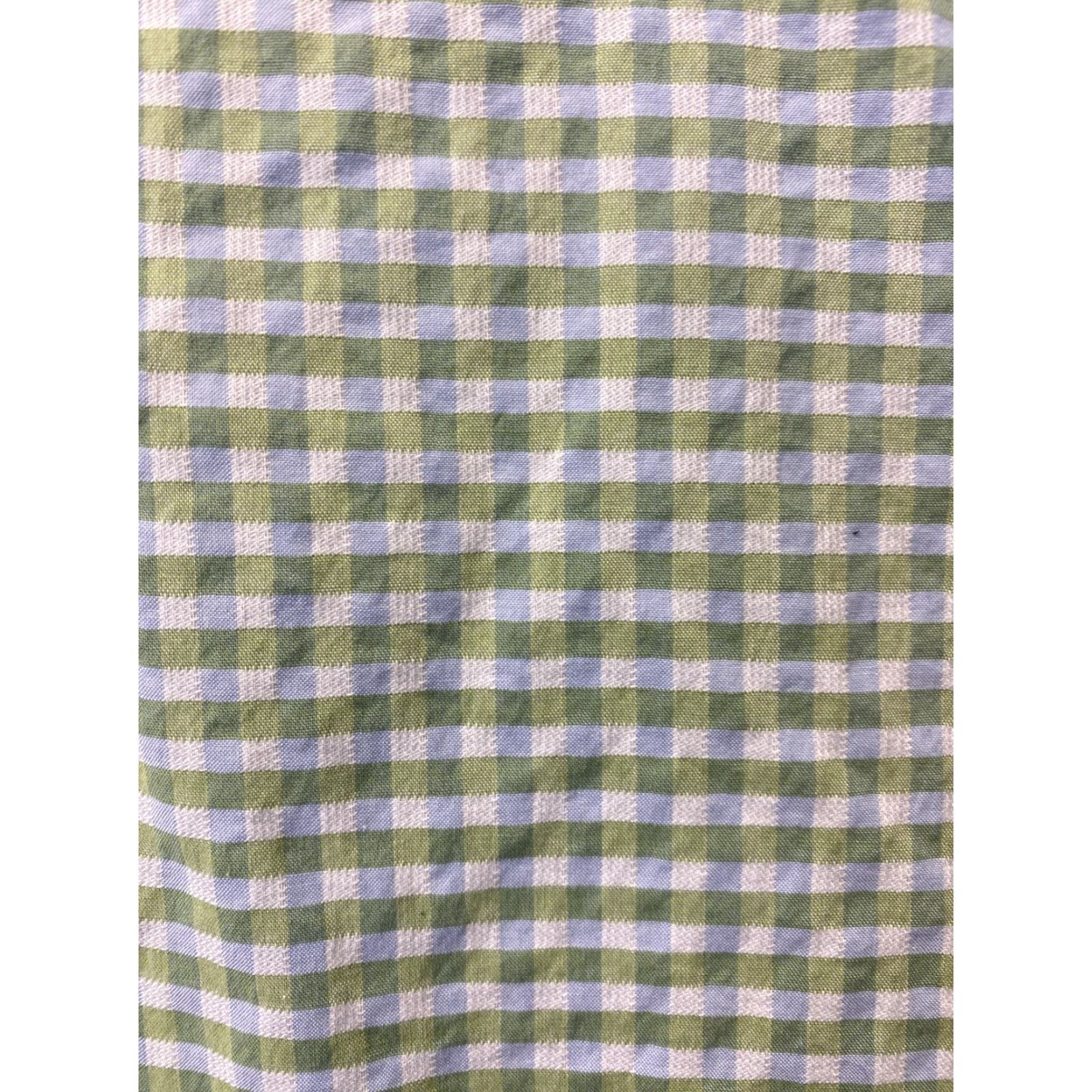 David Donahue David Donahue Dress Shirt Mens XL Green Micro Check Slim Long Sleeve Button Front 0330 Size 46R - 4 Thumbnail