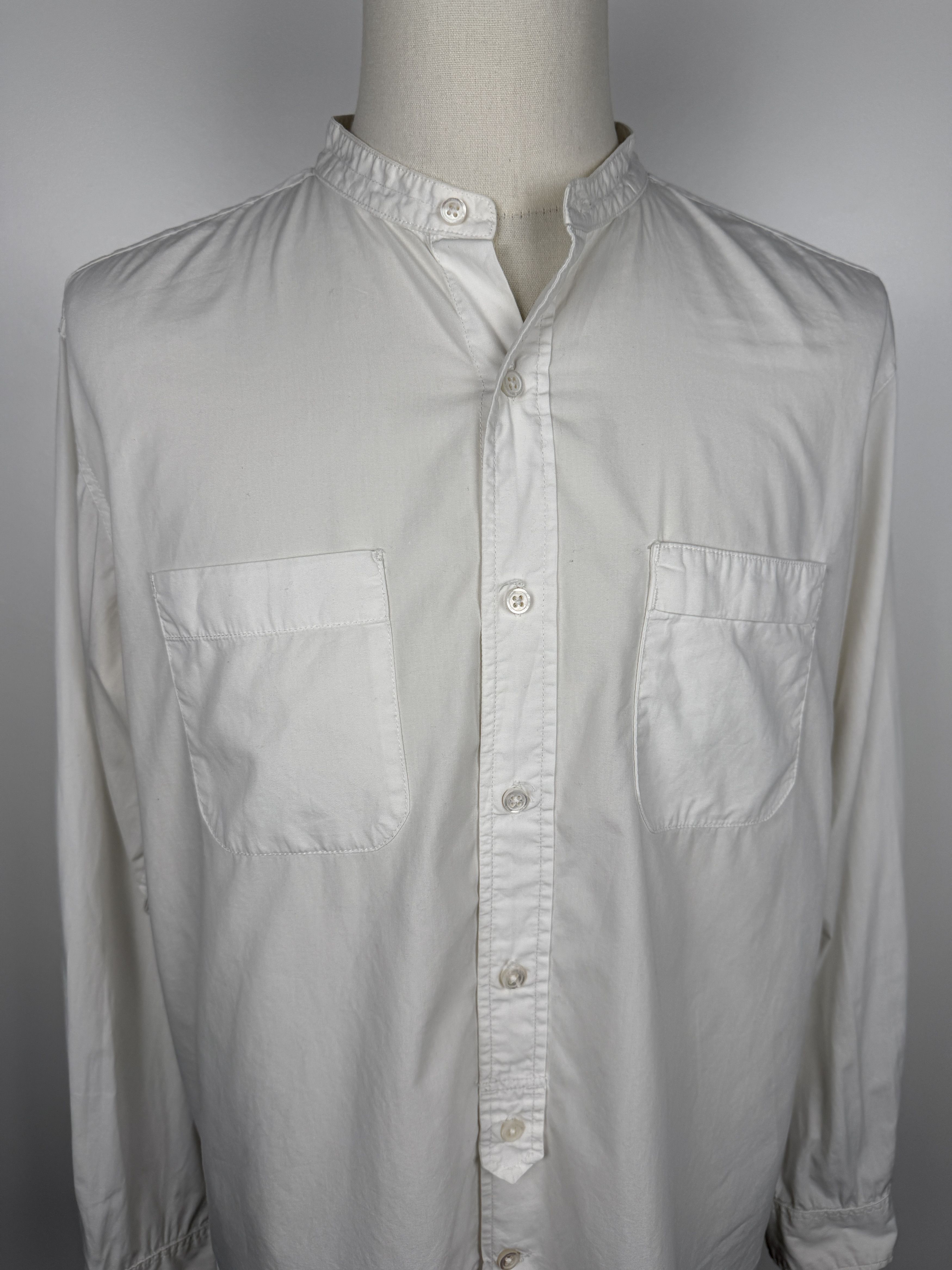 Engineered Garments 100s 2Ply Broadcloth Banded Collar Shirt Size US XL / EU 56 / 4 - 4 Thumbnail