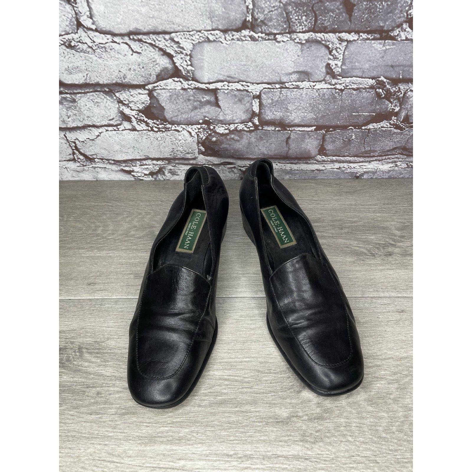 Cole Haan Cole Haan Black Leather Heel Italy Italian Loafers Shoes Wom Size US 8 / IT 38 - 24 Thumbnail