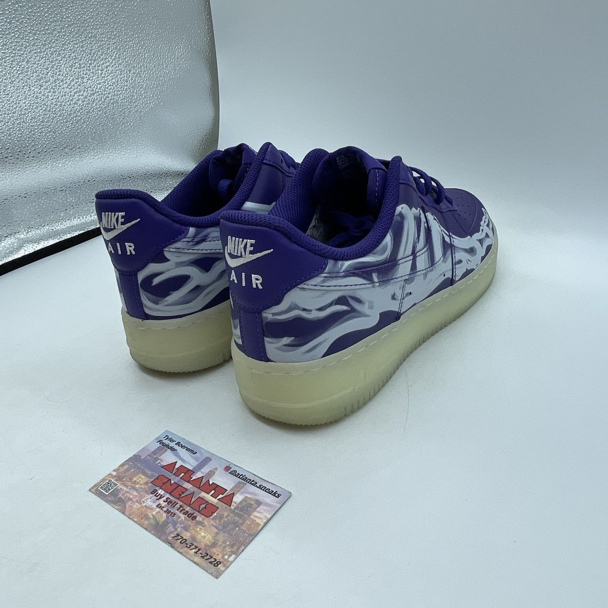 Nike Air Force 1 low purple skeleton Size US 9.5 / EU 42-43 - 5 Thumbnail