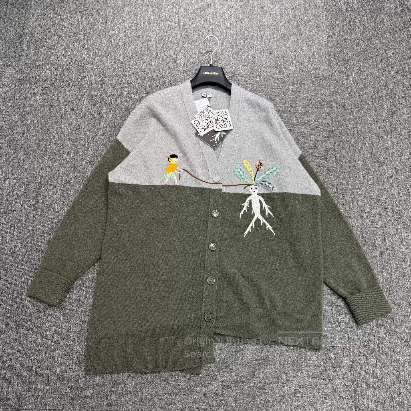 Loewe LOEWE x Suna Fujita Cartoon Embroidery Wool Cardigan. Size US S / EU 44-46 / 1 - 2 Thumbnail