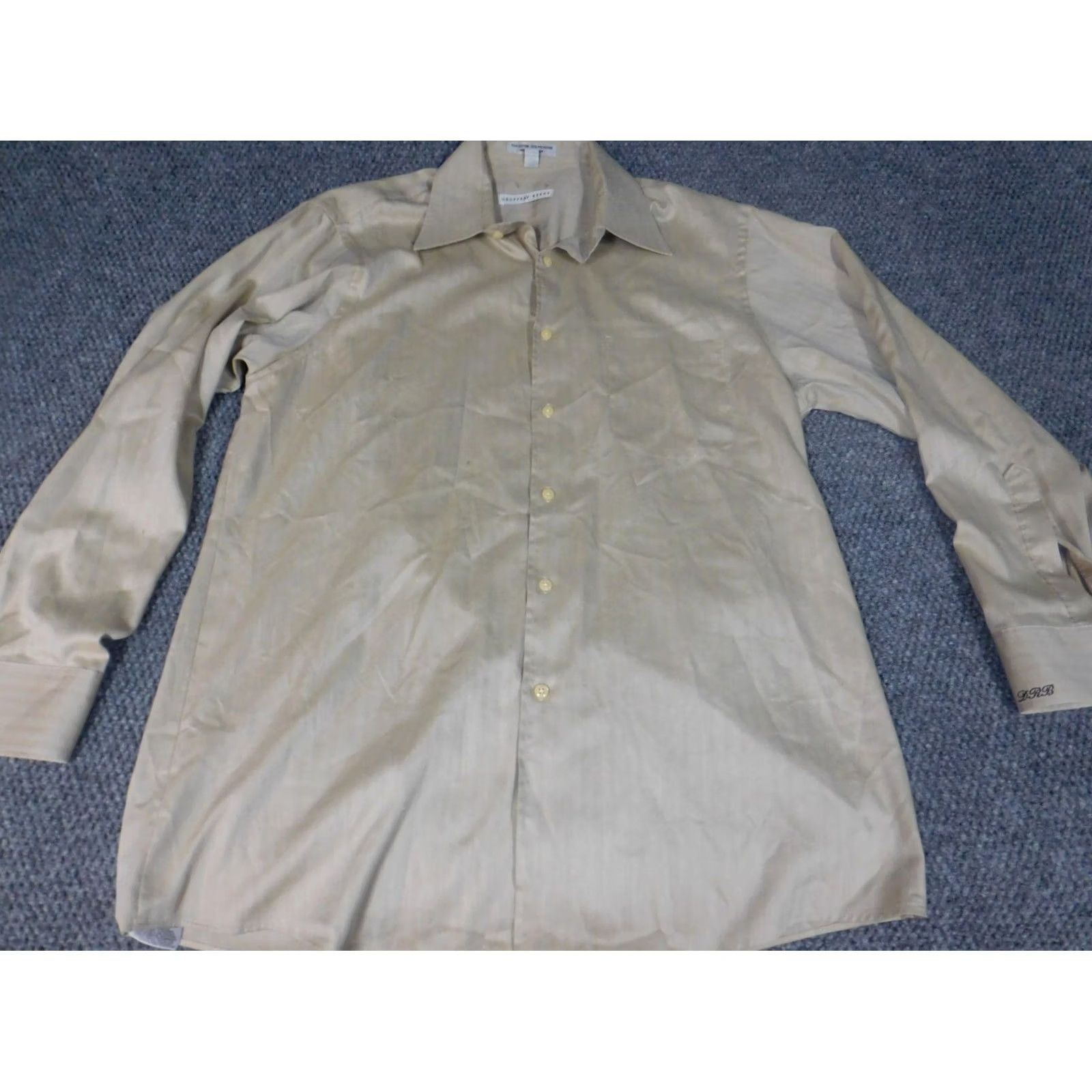 Geoffrey Beene Geoffrey Beene Mens Shirt Medium Beige Button-Down Cotton Knit Long Sleeve Regular Pocketed Button-Up Western Theme Size US M / EU 48-50 / 2 - 2 Thumbnail