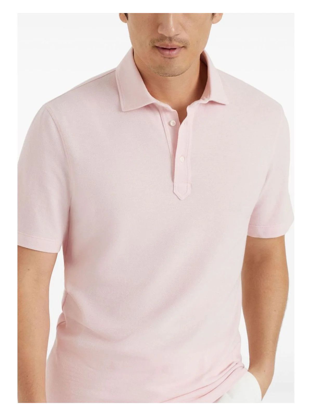 Brunello Cucinelli o1w1db10725 Polo Shirt With French Collar in Light Pink Size US XXL / EU 58 / 5 - 4 Thumbnail