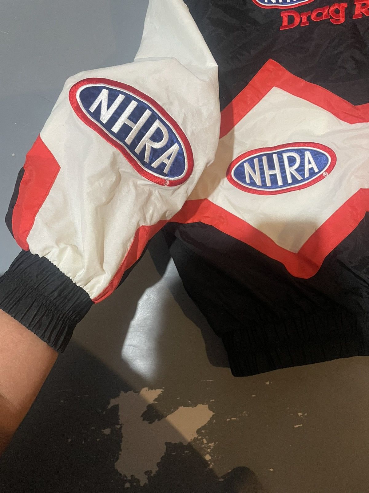 Vintage 💥 1998 NHRA Winston Drag Racing Zip Up Patch Light Jacket 💥 Size US XL / EU 56 / 4 - 3 Thumbnail