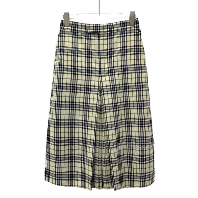 Gucci Gucci Colour-blocked plaid wool pleated casual seven-point Size 26" / US 2 / IT 38 - 1 Thumbnail