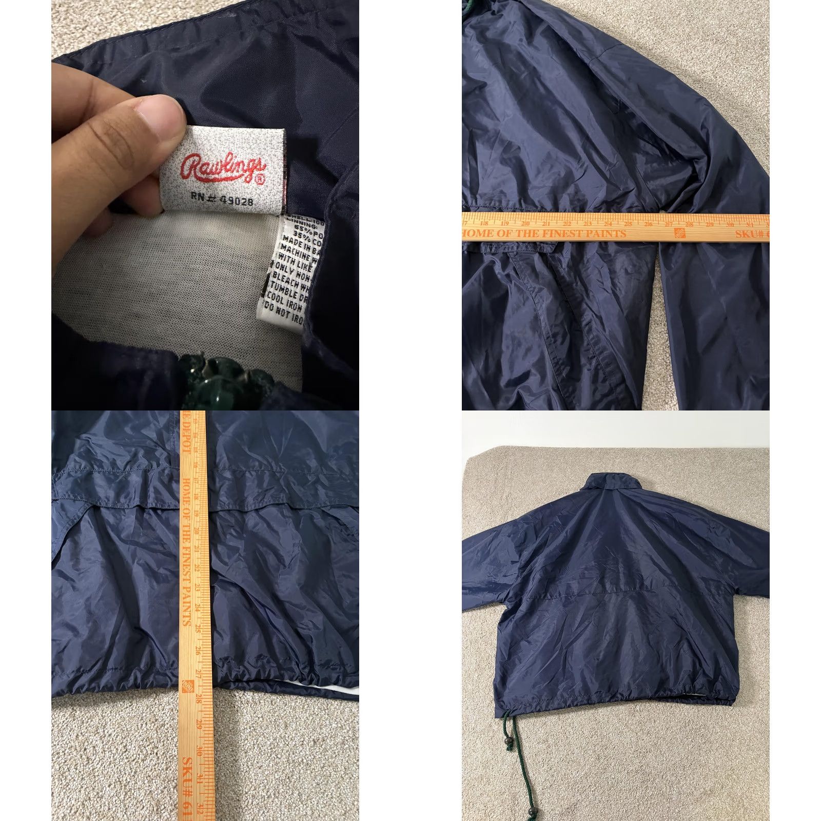 Vintage Rawlings Jacket Mens 3XL Hooded Windbreaker Blue Lined Pullover Baseball Shirt Outer Shell Nylon Zip pockets Adjustable Camouflage? Size US XXL / EU 58 / 5 - 8 Thumbnail
