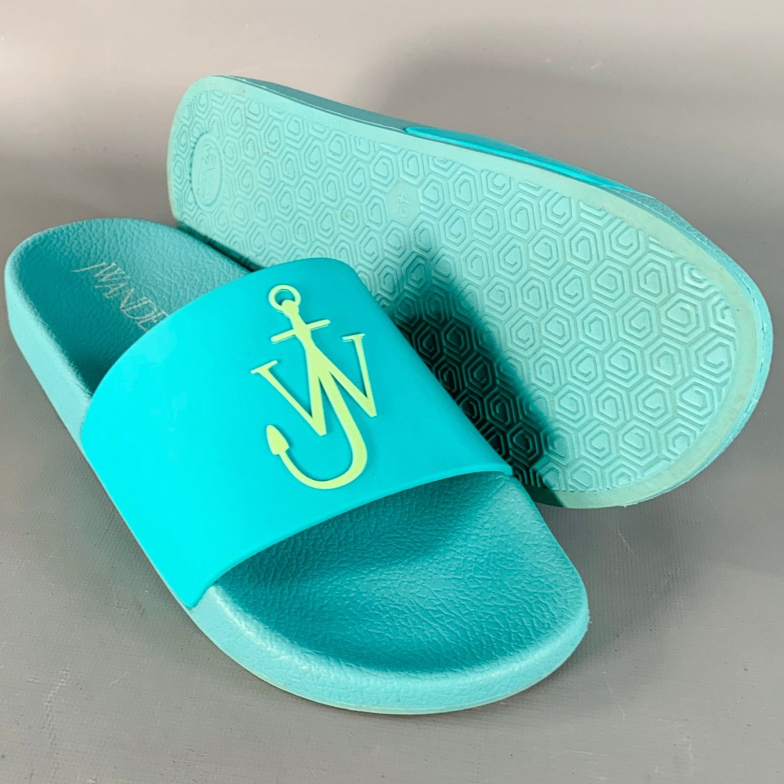 JW Anderson 9 Blue Green Anchor Logo Acetate Pool Slide Sandals Size US 9 / EU 42 - 5 Thumbnail