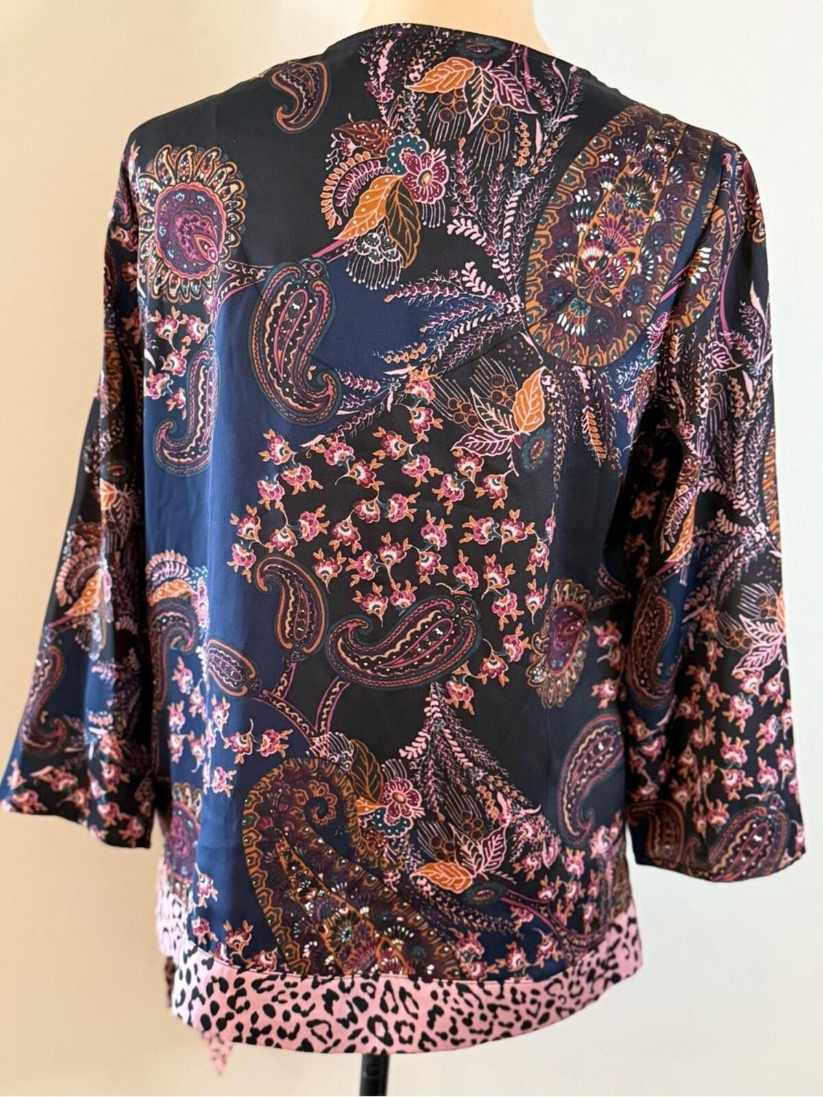 Other Dressbarn boho top paisley floral leopard print SZ SM Size S / US 4 / IT 40 - 5 Thumbnail