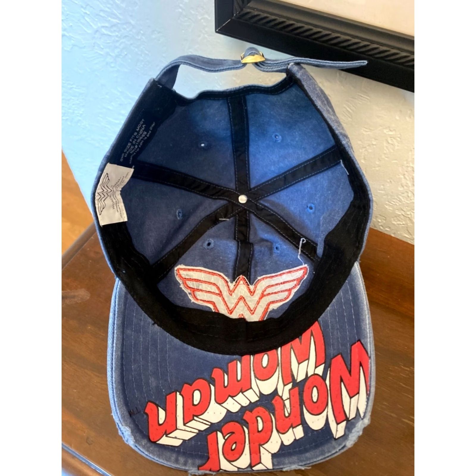 DC Comics VINTAGE Womens Wonder Woman Baseball Hat Cap Denim Curved Bill strapback Size ONE SIZE - 4 Thumbnail