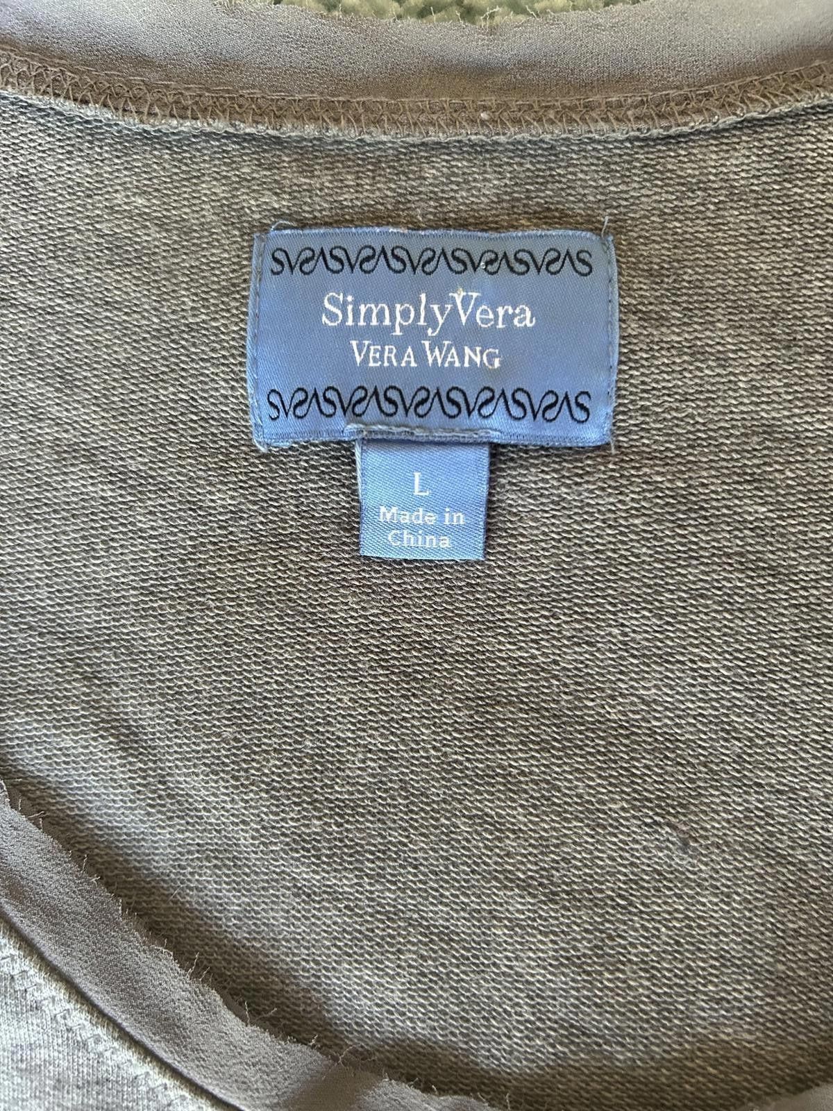 The Unbranded Brand Simply Vera Wang Floral Tunic Dress Raw Edge Gray Top sz L Size L / US 10 / IT 46 - 8 Thumbnail