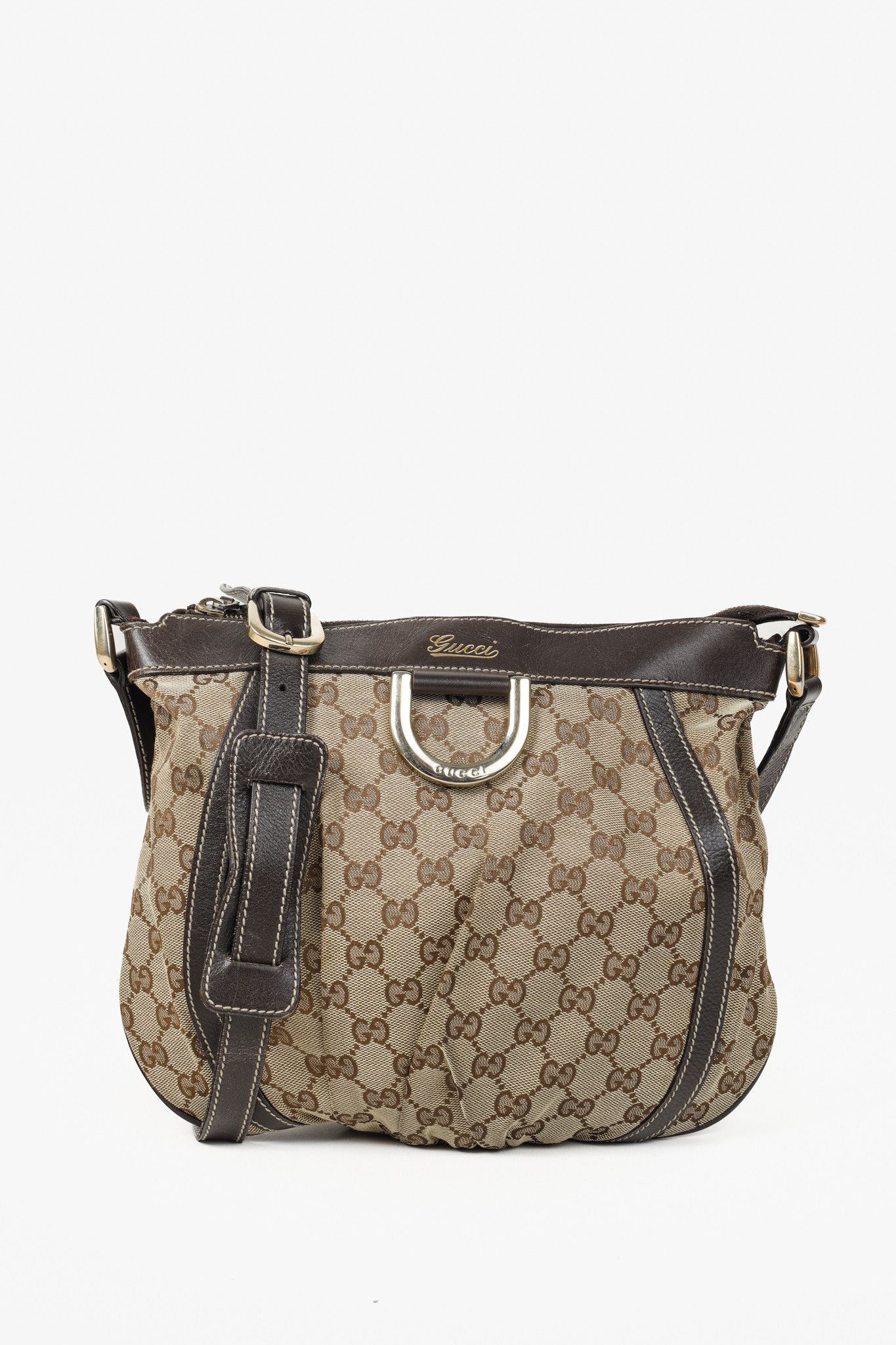 Gucci Gucci Vintage Brown D-Ring Monogram Fabric Crossbody Bag Size ONE SIZE - 1 Thumbnail