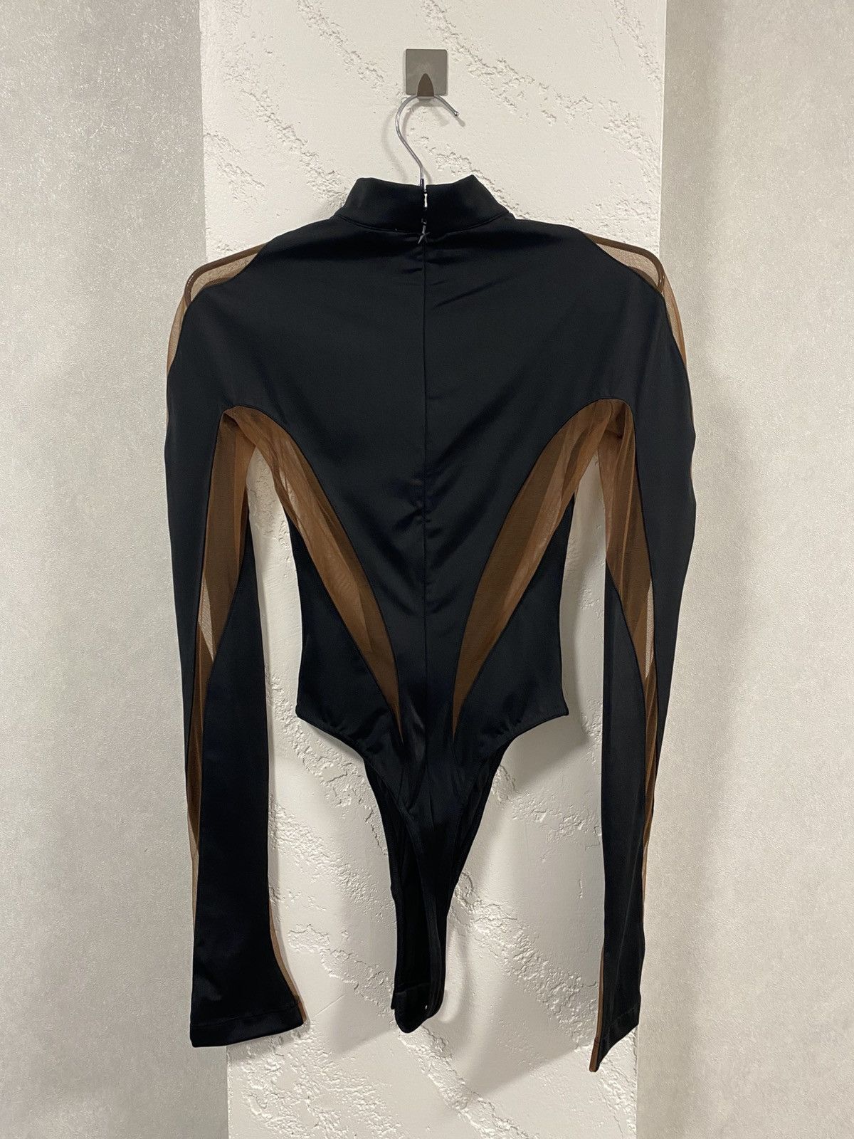 H&M × Mugler Mugler X H&M Rare Black & Brown Mesh Panel Bodysuit Size XS / US 0-2 / IT 36-38 - 8 Thumbnail