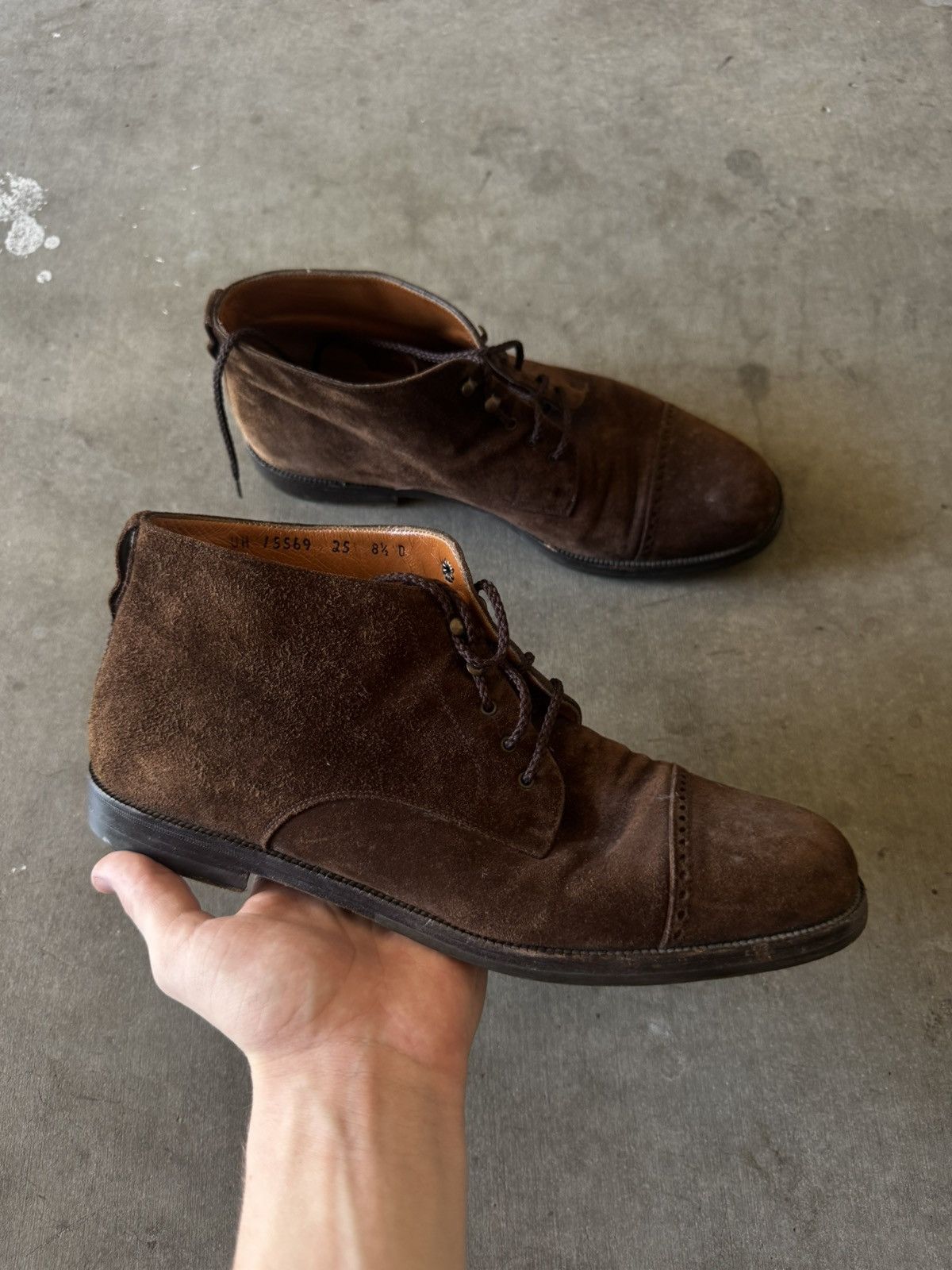 Salvatore Ferragamo Made in Italy Cap Toe Ankle Boots
