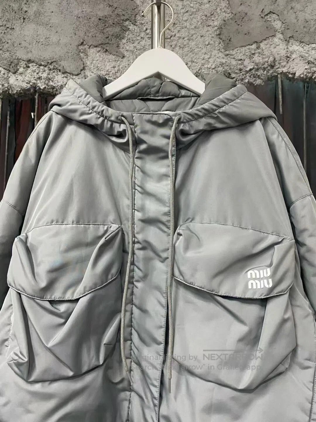 Miu Miu gray cotton zip-up jacket by Miu Miu. Size S / US 4 / IT 40 - 3 Thumbnail