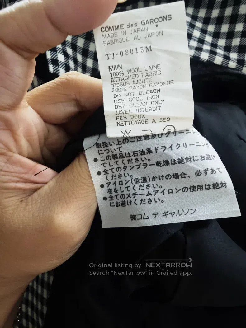 Comme des Garcons Comme Des Garcons Plaid Velvet Peter Pan Collar Jacket Size M / US 6-8 / IT 42-44 - 6 Thumbnail