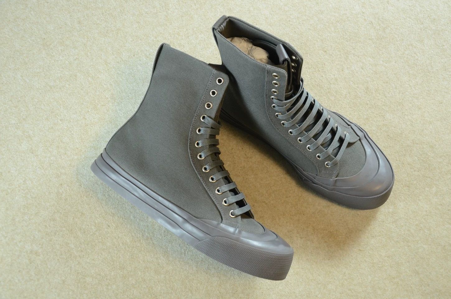 Bottega Veneta BV Daniel Lee gray high-top canvas sneakers Size US 7 / EU 40 - 4 Thumbnail