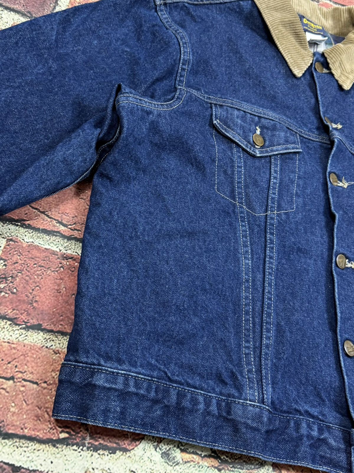 Oshkosh Vintage 80s OshKosh Bgosh Flannel Lined Denim Trucker Jacket Size US XL / EU 56 / 4 - 9 Thumbnail