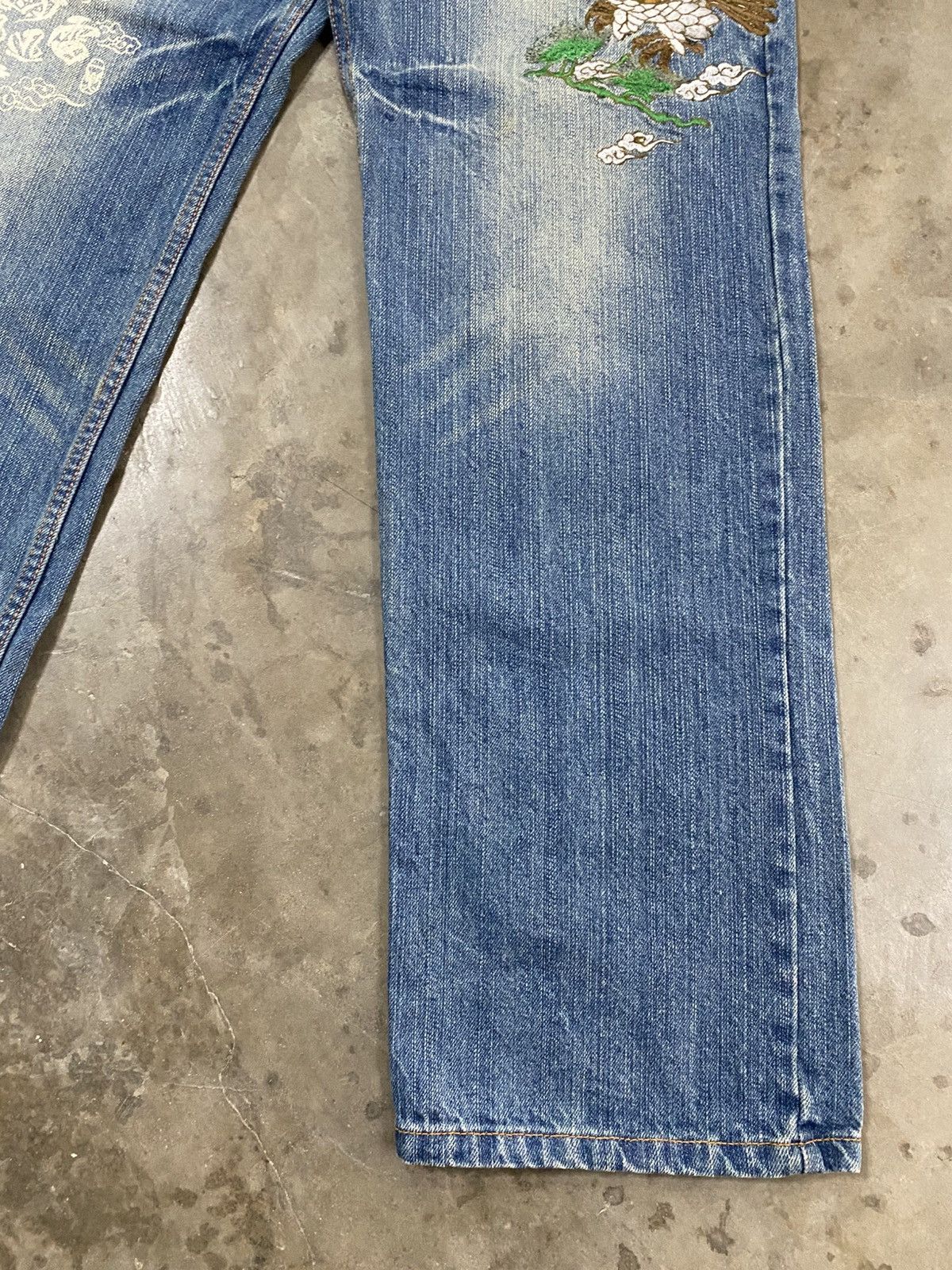Dragonfly × Hysteric Glamour × Japanese Brand Baggy Jeans Japanese Karakuri Embroidered Eagle @239act Size US 30 / EU 46 - 5 Thumbnail