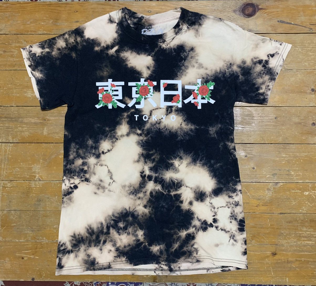 Band Tees × Vintage 90s Popular Poison Rose Tokyo Kanji Bleach Tie Dye Tee Size US S / EU 44-46 / 1 - 1 Thumbnail