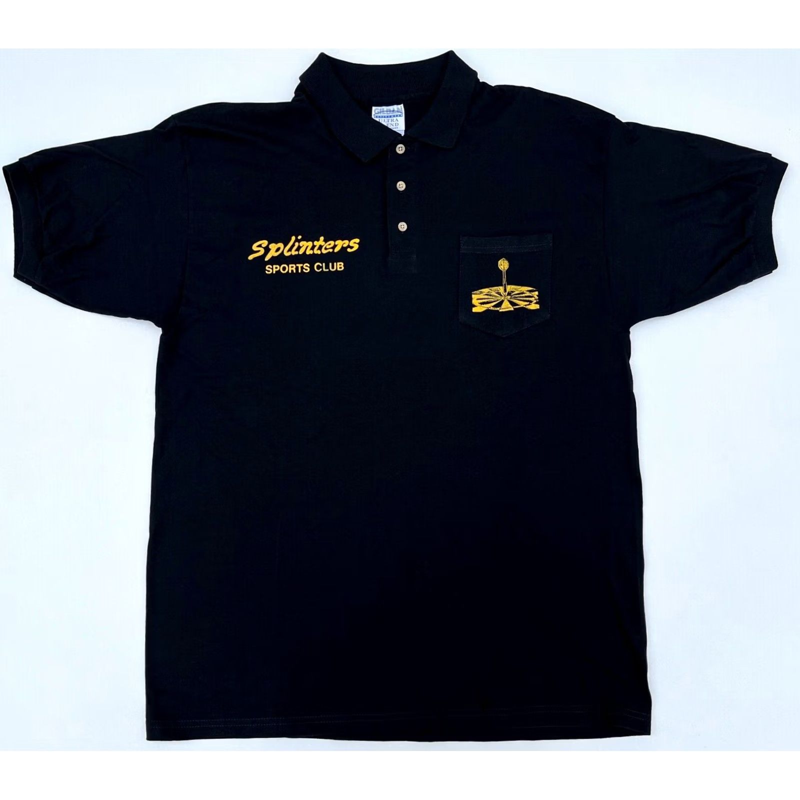 Gildan VINTAGE Gildan Polo Shirt Mens XL Black American Darters Association Splinters Sports Club Sz XL Size US XL / EU 56 / 4 - 2 Thumbnail