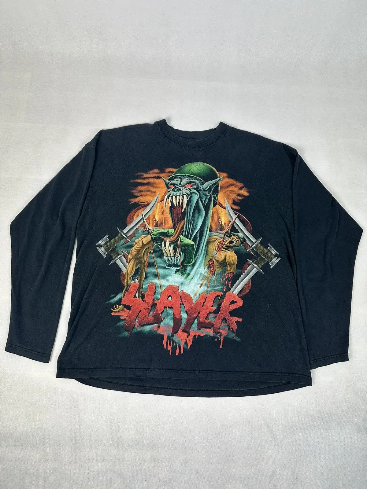 Band Tees × Slayer × Vintage Slayer No Blood No Glory Vintage 90s L/s Tee Size US XL / EU 56 / 4 - 3 Thumbnail