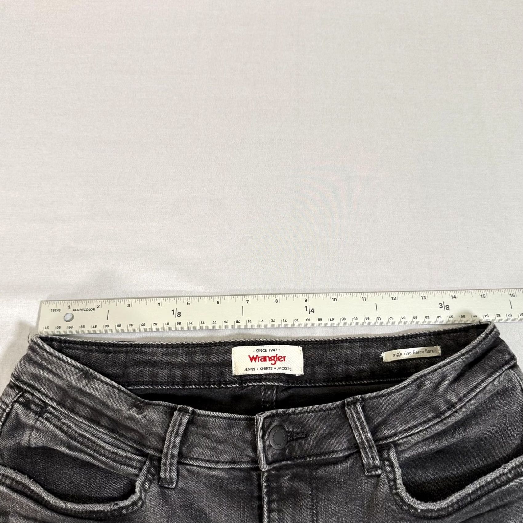 Wrangler Wrangler Jeans Womens 12 Black High Rise Fierce Flare Stretch Denim Pants Bell Size 34" / US 12 / IT 48 - 7 Thumbnail