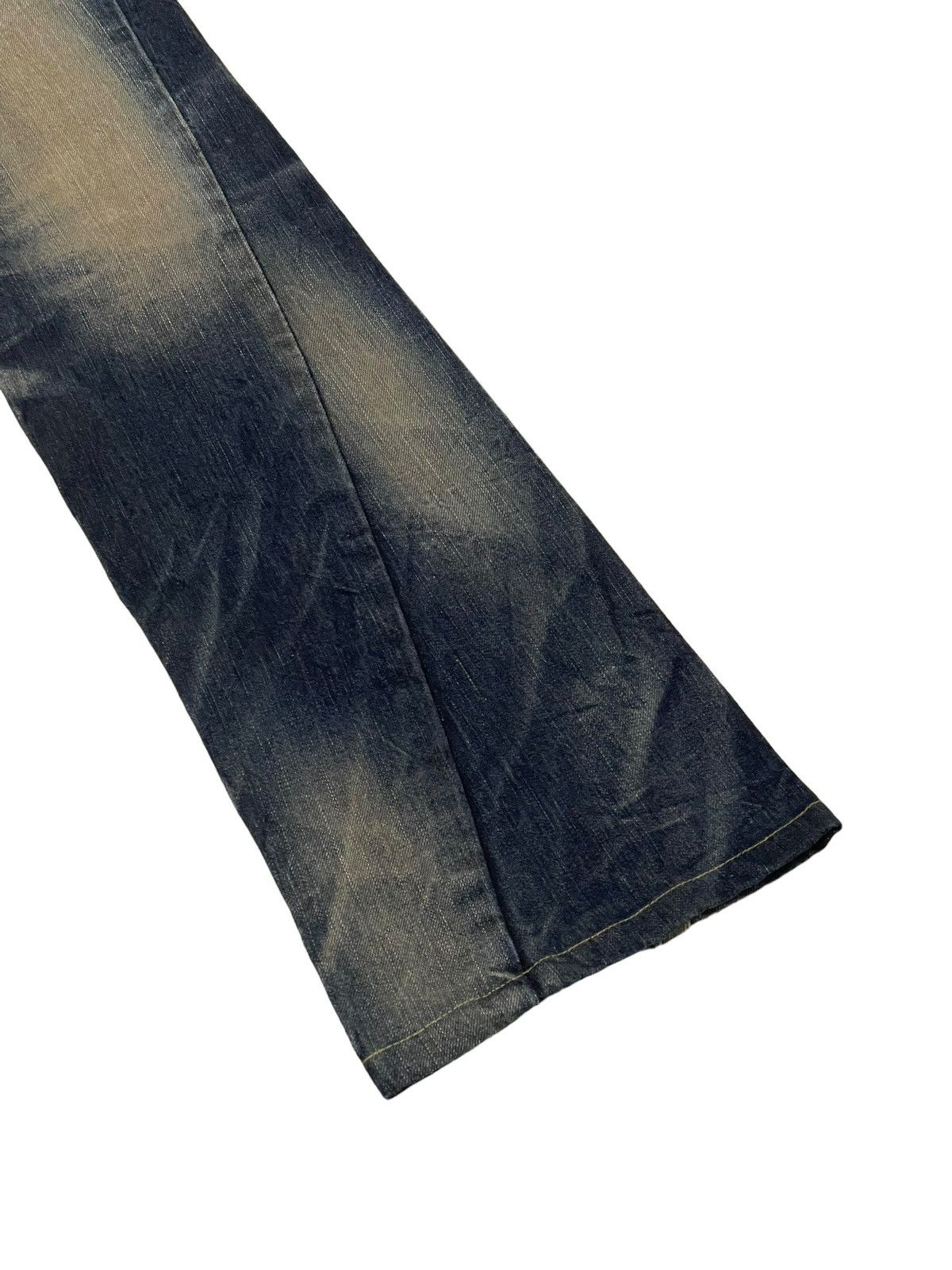 Japanese Brand Flare Jeans Tornado Mart Faded Distress Boot Cut 8🟦8 Size US 29 - 4 Thumbnail
