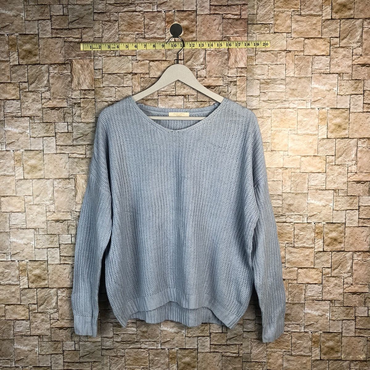 Homespun Knitwear × Japanese Brand Choco Raffine Blue plain Knitwear #A898 Size US M / EU 48-50 / 2 - 1 Thumbnail