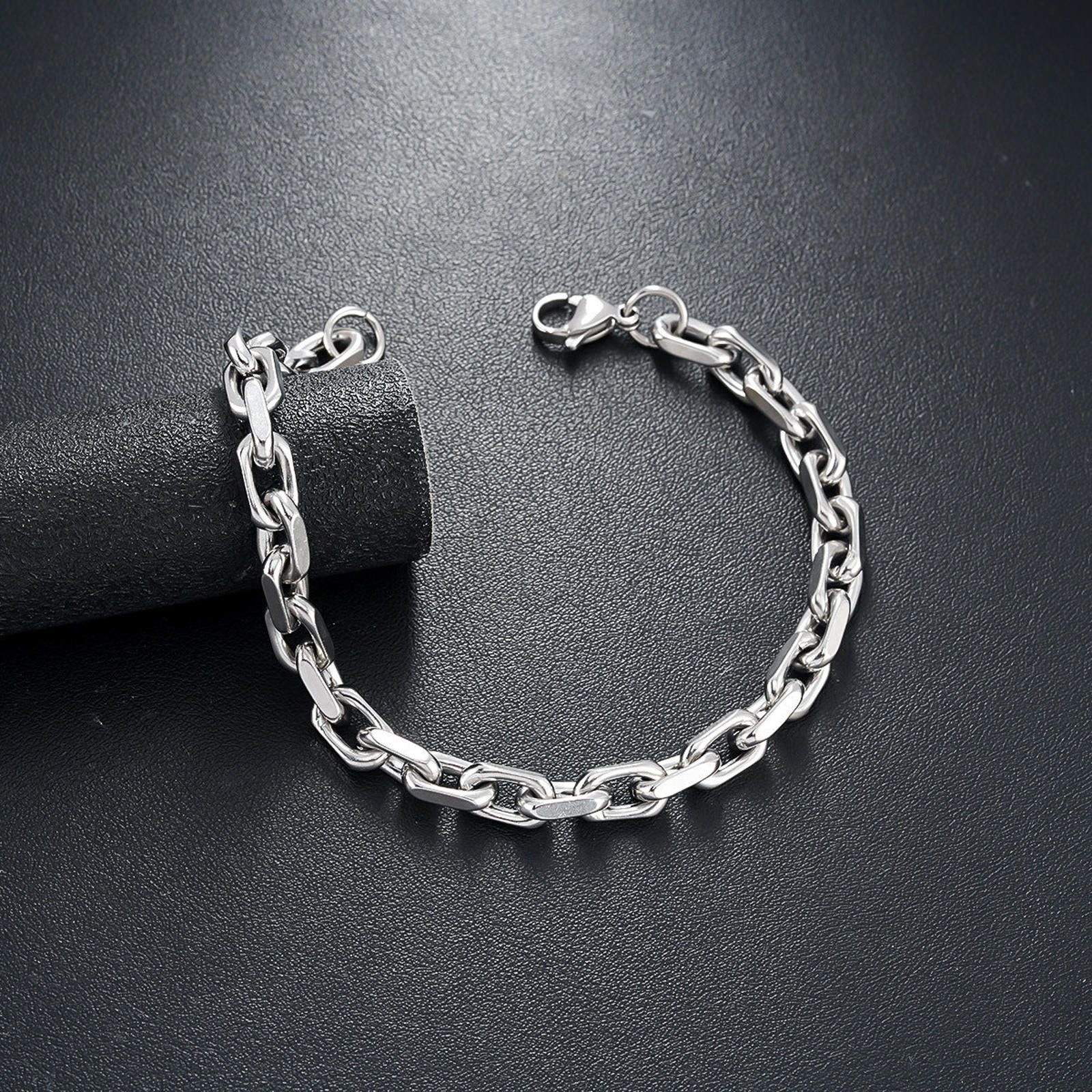 Japanese Brand Silver Chain Link Bracelet, Men's Stainless Steel Jewelry Size ONE SIZE - 5 Thumbnail
