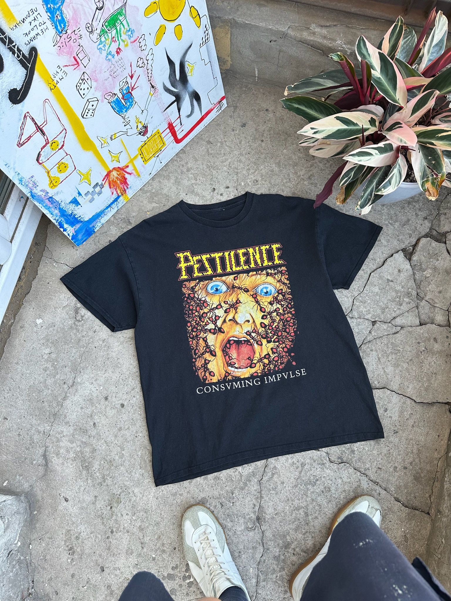 Japanese Brand Pestilence Consvming Impvlse Printed Tshirt Size US XL / EU 56 / 4 - 2 Thumbnail