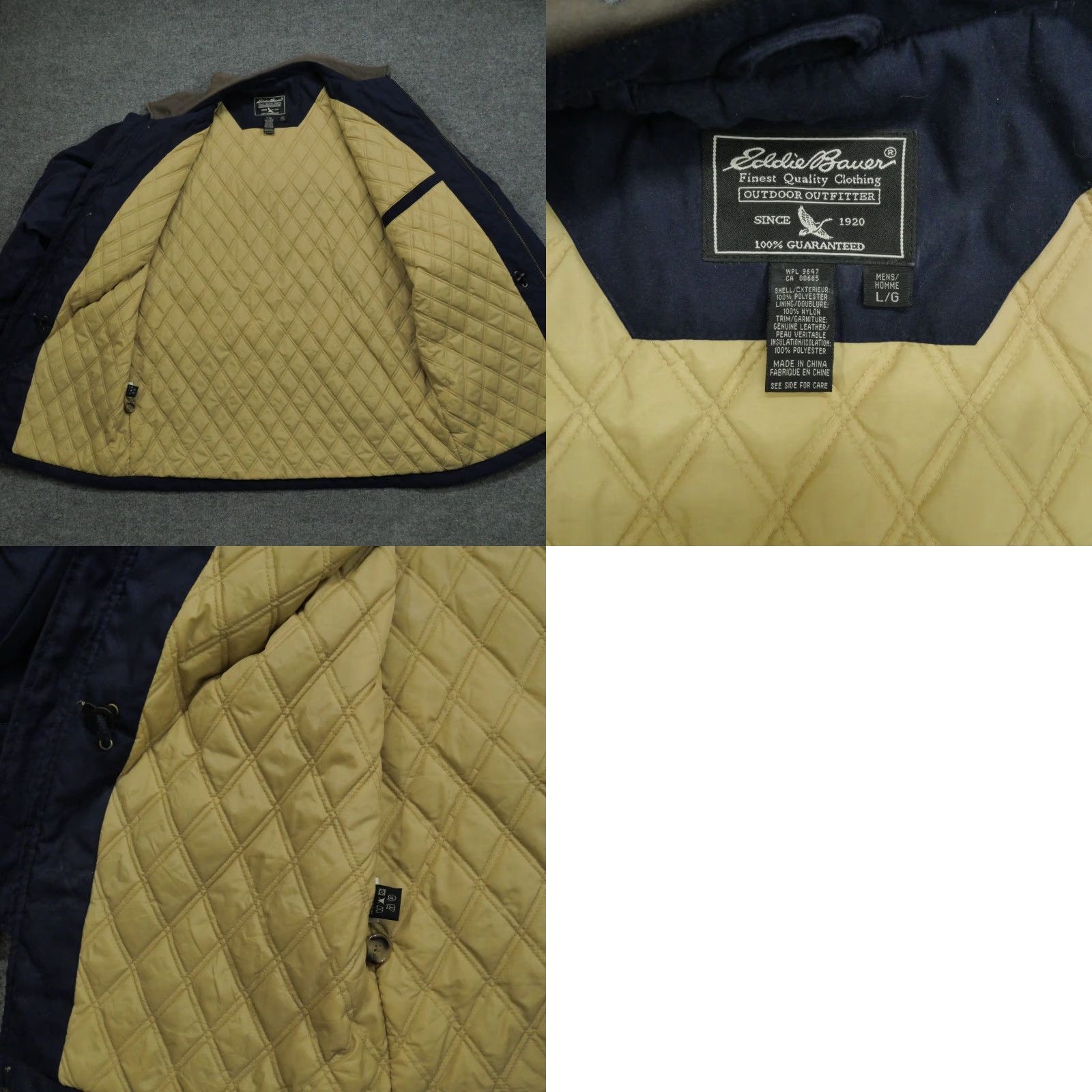 Eddie Bauer VINTAGE Eddie Bauer Jacket Mens L Blue Yellow Quilt Lined Chore Barn Coat Y2K Size US L / EU 52-54 / 3 - 9 Thumbnail