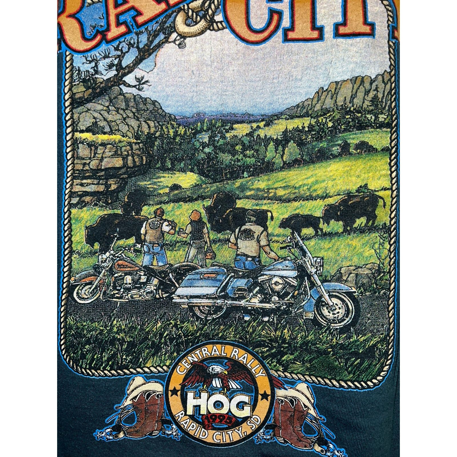 Harley Davidson Vintage Harley Davidson Rapid City Shirt South Dakota Tee 90 Size US XL / EU 56 / 4 - 7 Thumbnail