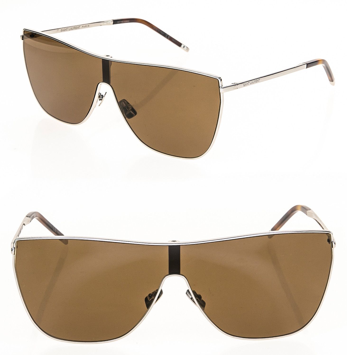 SAINT LAURENT MASK YSL SL1 003 Silver Shield Sunglasses Accessories